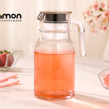 پارچ شیشه ای 1 لیتر درب استیل لیمون